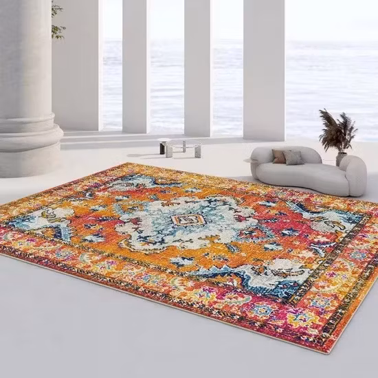 Tapetes impressos por transferência de calor Tapete persa para sala de estar Moderno, durável, de alta qualidade, fácil manutenção, poliéster personalizado/tapete/tapete/tapete